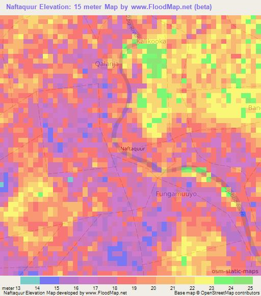 Naftaquur,Somalia Elevation Map