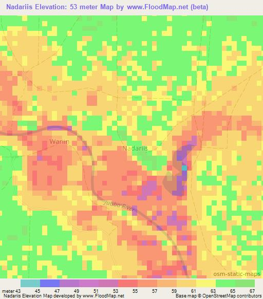 Nadariis,Somalia Elevation Map