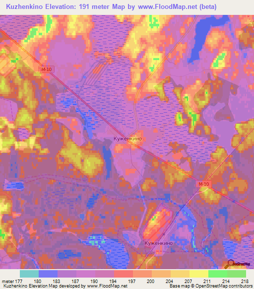 Kuzhenkino,Russia Elevation Map