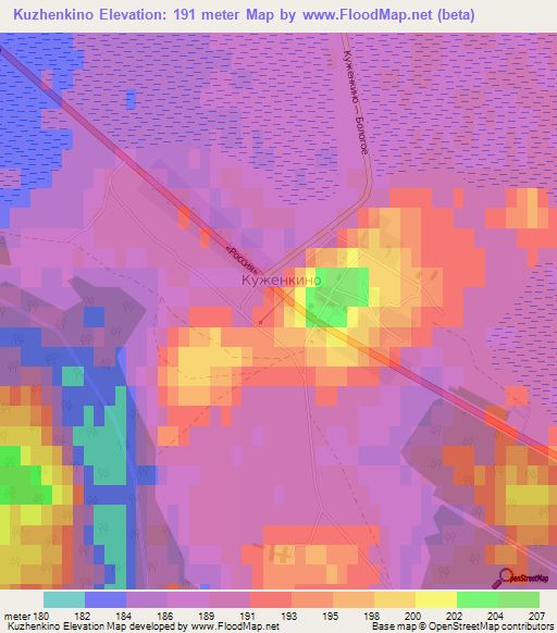 Kuzhenkino,Russia Elevation Map