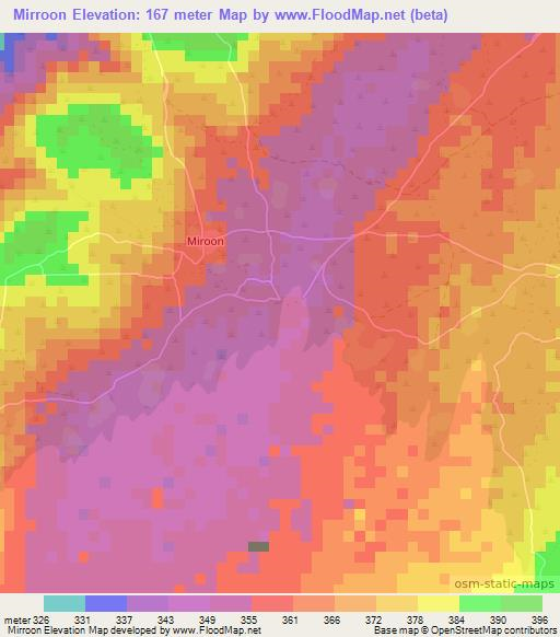 Mirroon,Somalia Elevation Map