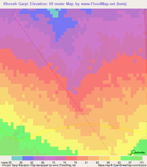 Khvosh Garpi,Iran Elevation Map