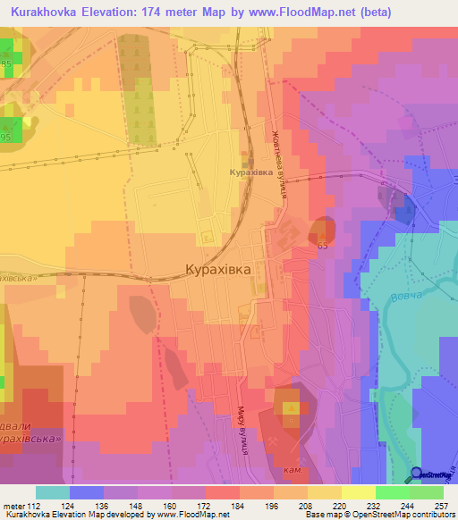 Kurakhovka,Ukraine Elevation Map
