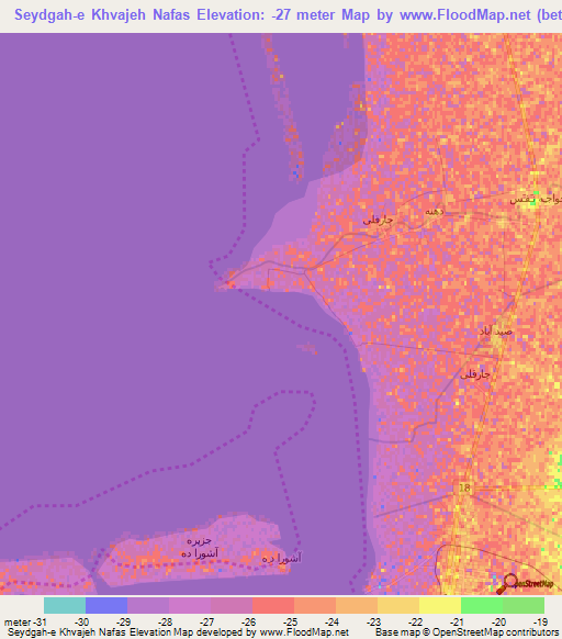 Seydgah-e Khvajeh Nafas,Iran Elevation Map