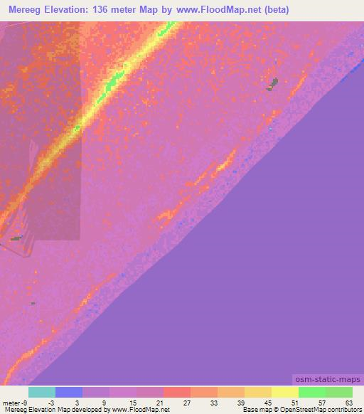 Mereeg,Somalia Elevation Map