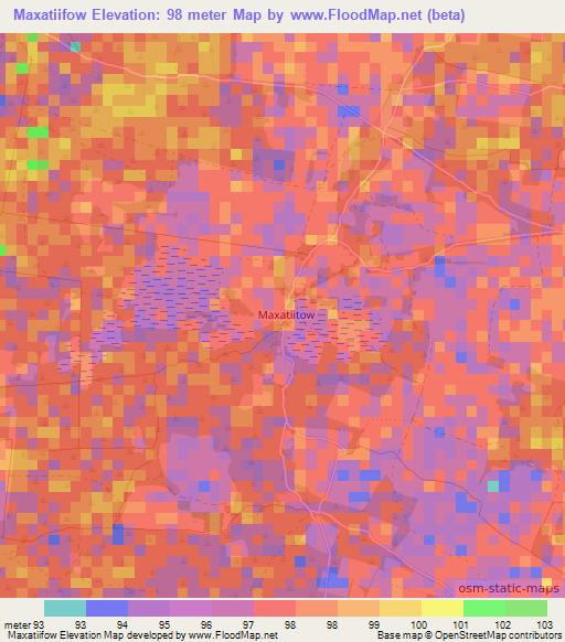 Maxatiifow,Somalia Elevation Map