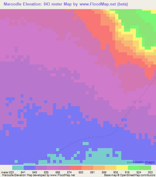 Maroodle,Somalia Elevation Map
