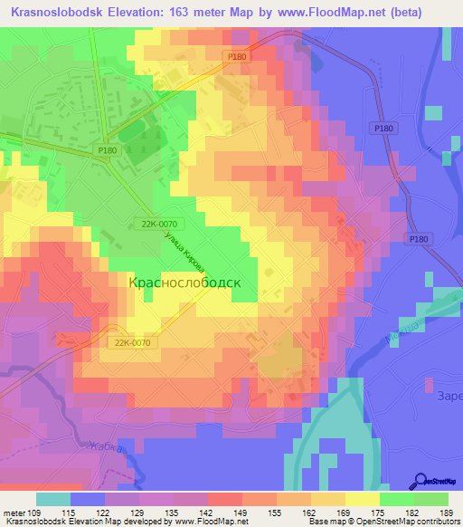 Krasnoslobodsk,Russia Elevation Map