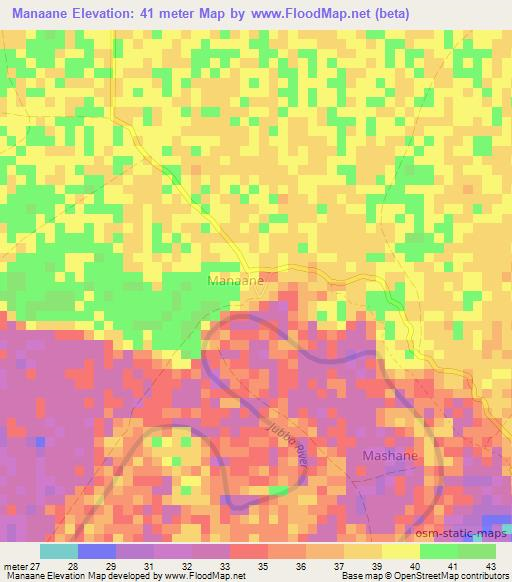 Manaane,Somalia Elevation Map