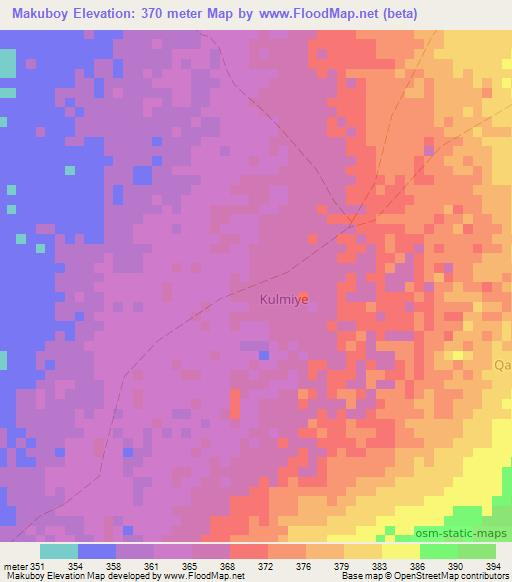 Makuboy,Somalia Elevation Map