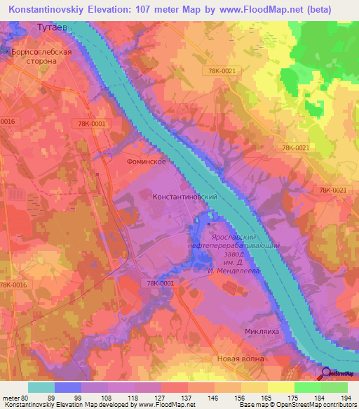 Konstantinovskiy,Russia Elevation Map