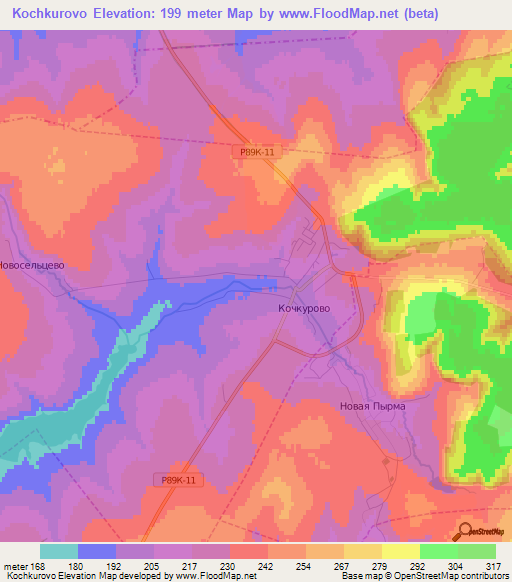 Kochkurovo,Russia Elevation Map