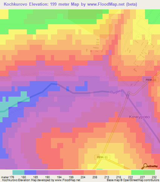 Kochkurovo,Russia Elevation Map
