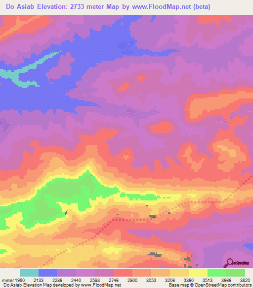 Do Asiab,Iran Elevation Map