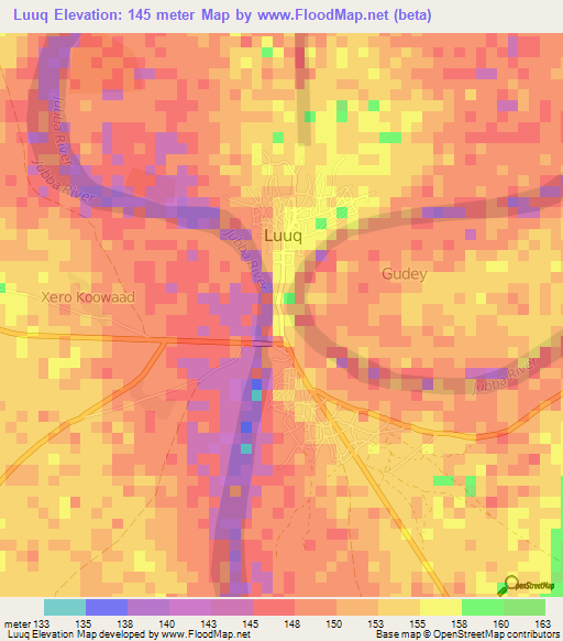 Luuq,Somalia Elevation Map