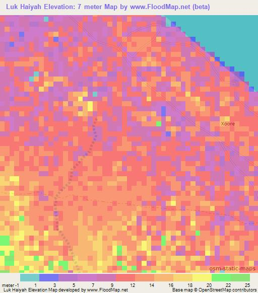 Luk Haiyah,Somalia Elevation Map