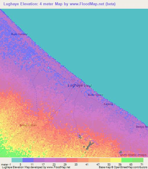 Lughaye,Somalia Elevation Map