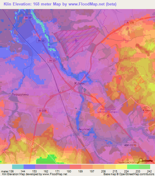 Klin,Russia Elevation Map