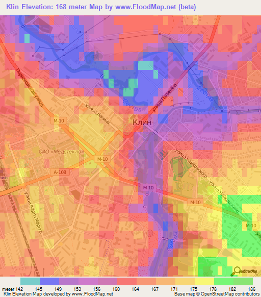 Klin,Russia Elevation Map