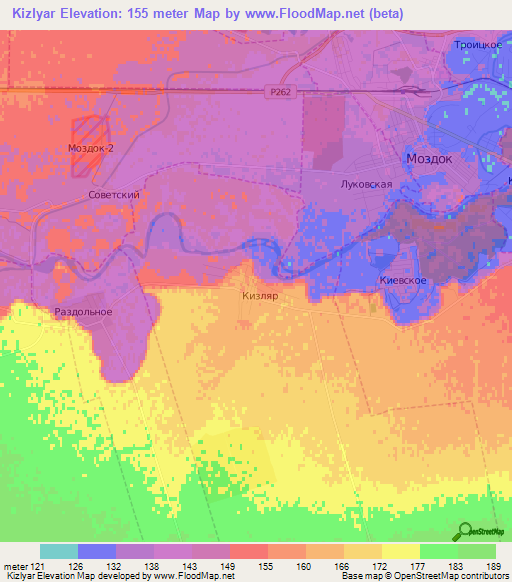 Kizlyar,Russia Elevation Map