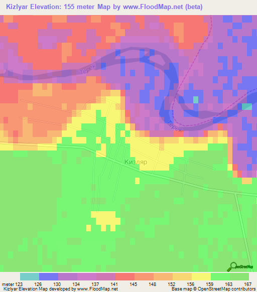Kizlyar,Russia Elevation Map