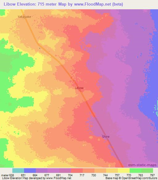 Libow,Somalia Elevation Map