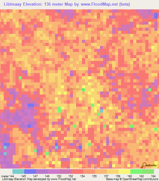 Libimaay,Somalia Elevation Map