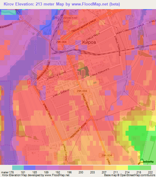 Kirov,Russia Elevation Map