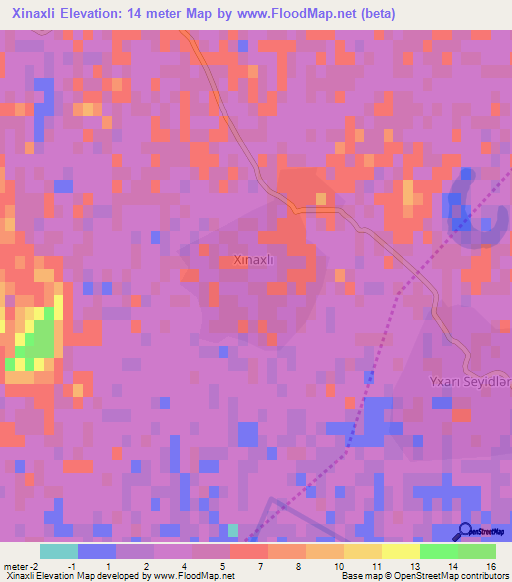 Xinaxli,Azerbaijan Elevation Map