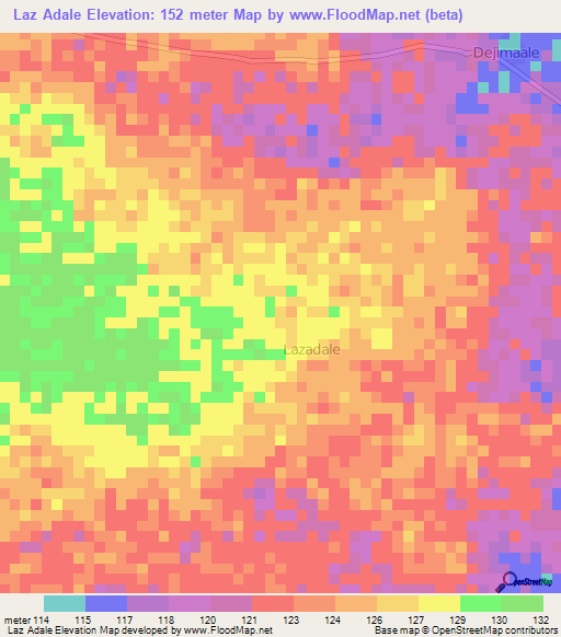 Laz Adale,Somalia Elevation Map