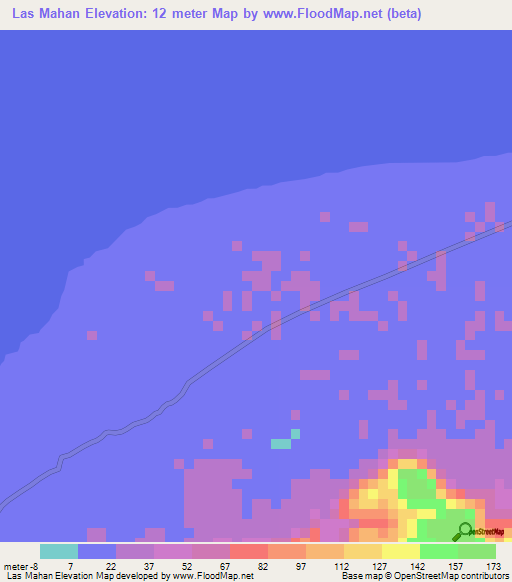 Las Mahan,Somalia Elevation Map