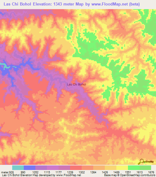 Las Chi Bohol,Somalia Elevation Map