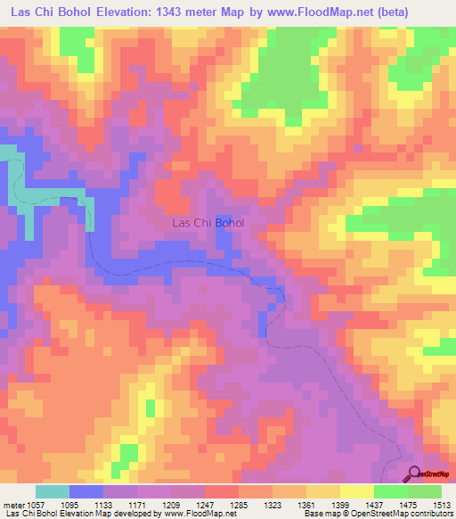 Las Chi Bohol,Somalia Elevation Map