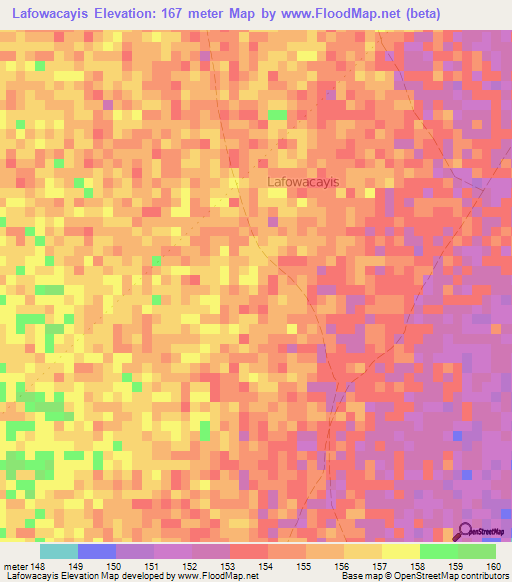 Lafowacayis,Somalia Elevation Map