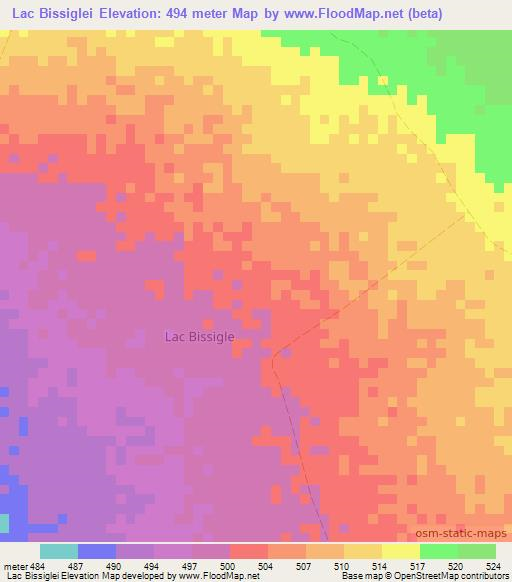 Lac Bissiglei,Somalia Elevation Map