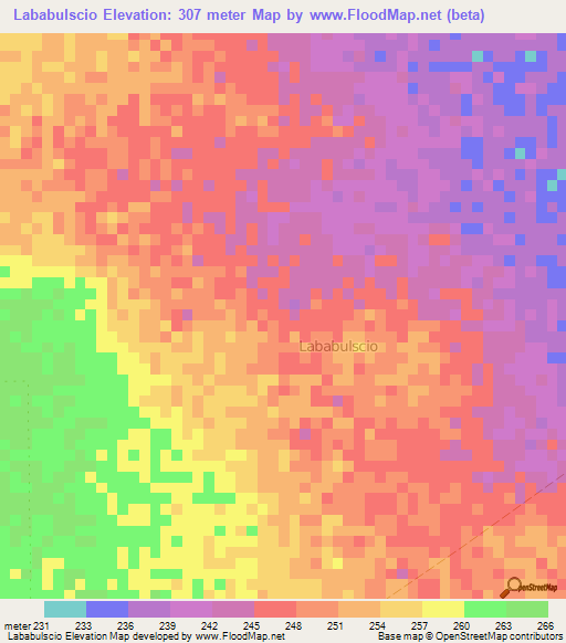 Lababulscio,Somalia Elevation Map