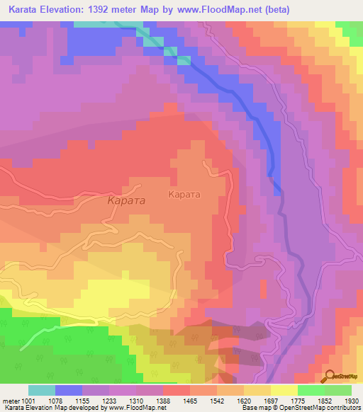 Karata,Russia Elevation Map