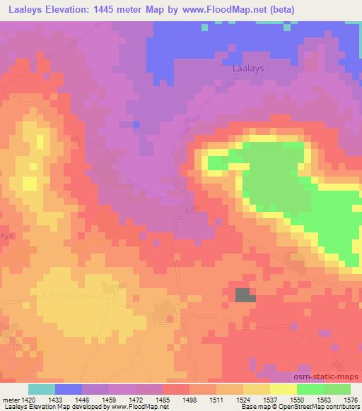 Laaleys,Somalia Elevation Map