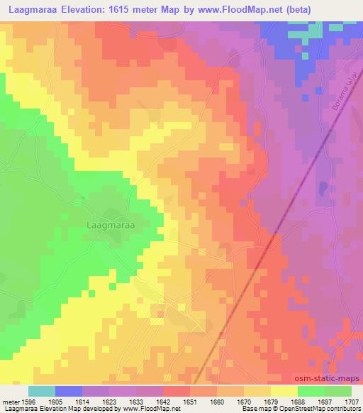Laagmaraa,Somalia Elevation Map