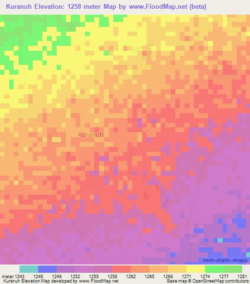 Kuranuh,Somalia Elevation Map