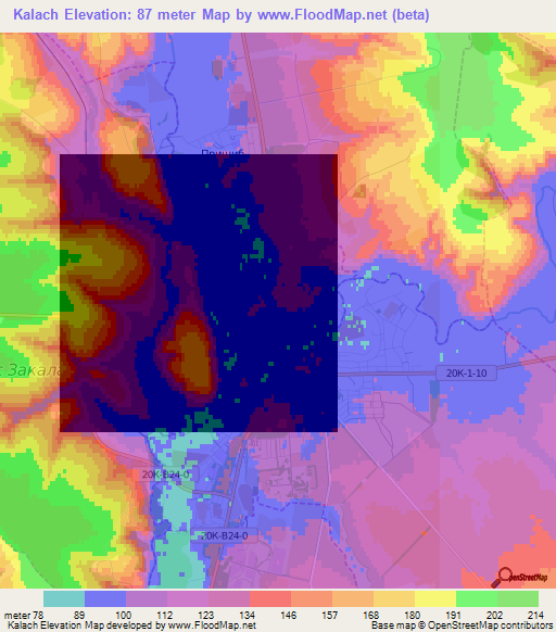 Kalach,Russia Elevation Map