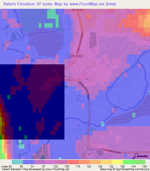 Kalach,Russia Elevation Map