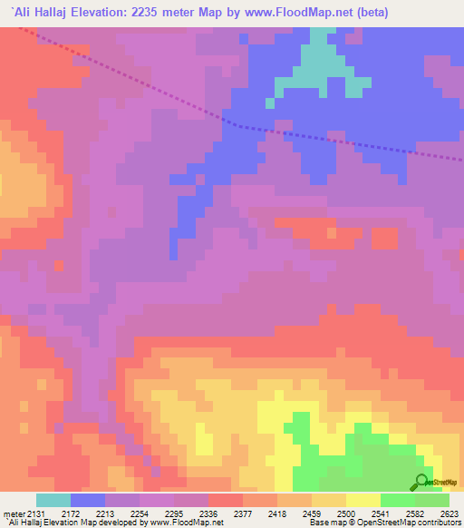 `Ali Hallaj,Iran Elevation Map