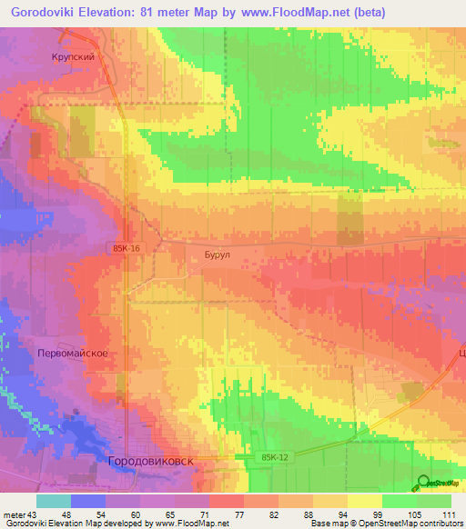 Gorodoviki,Russia Elevation Map