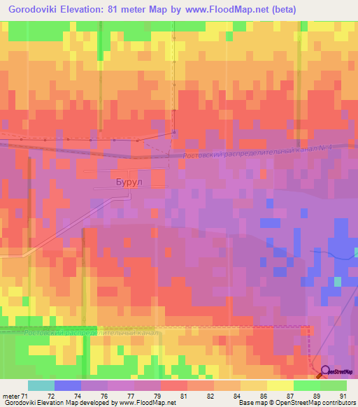 Gorodoviki,Russia Elevation Map