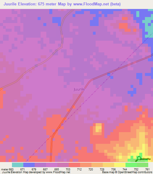 Juurile,Somalia Elevation Map