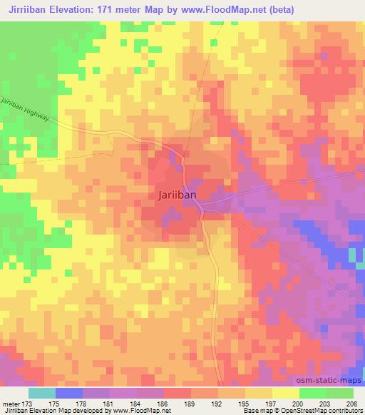 Jirriiban,Somalia Elevation Map