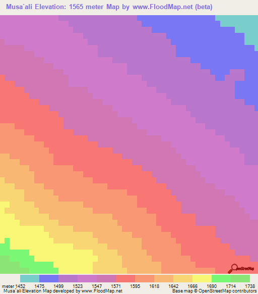 Musa`ali,Iran Elevation Map