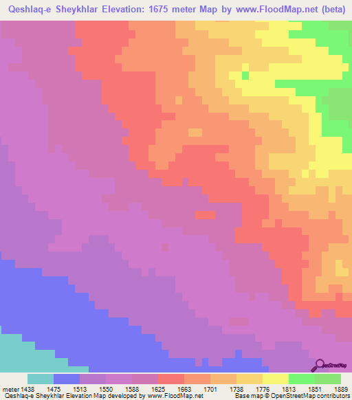 Qeshlaq-e Sheykhlar,Iran Elevation Map