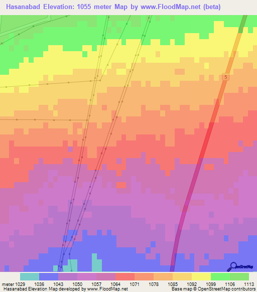 Hasanabad,Iran Elevation Map